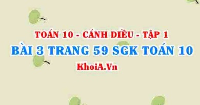 Bài 3 trang 59 SGK Toán 10 tập 1 Cánh Diều